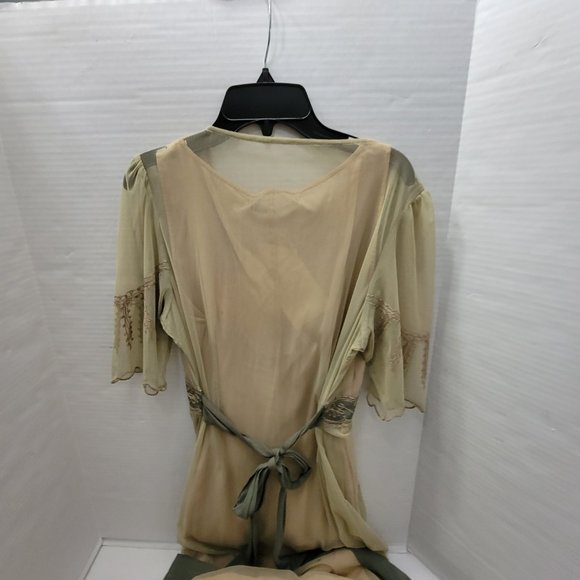 New Victorian Trading Co Hopeless Romantic Lace Dress Blush Green Cottagecore M - Picture 3 of 16